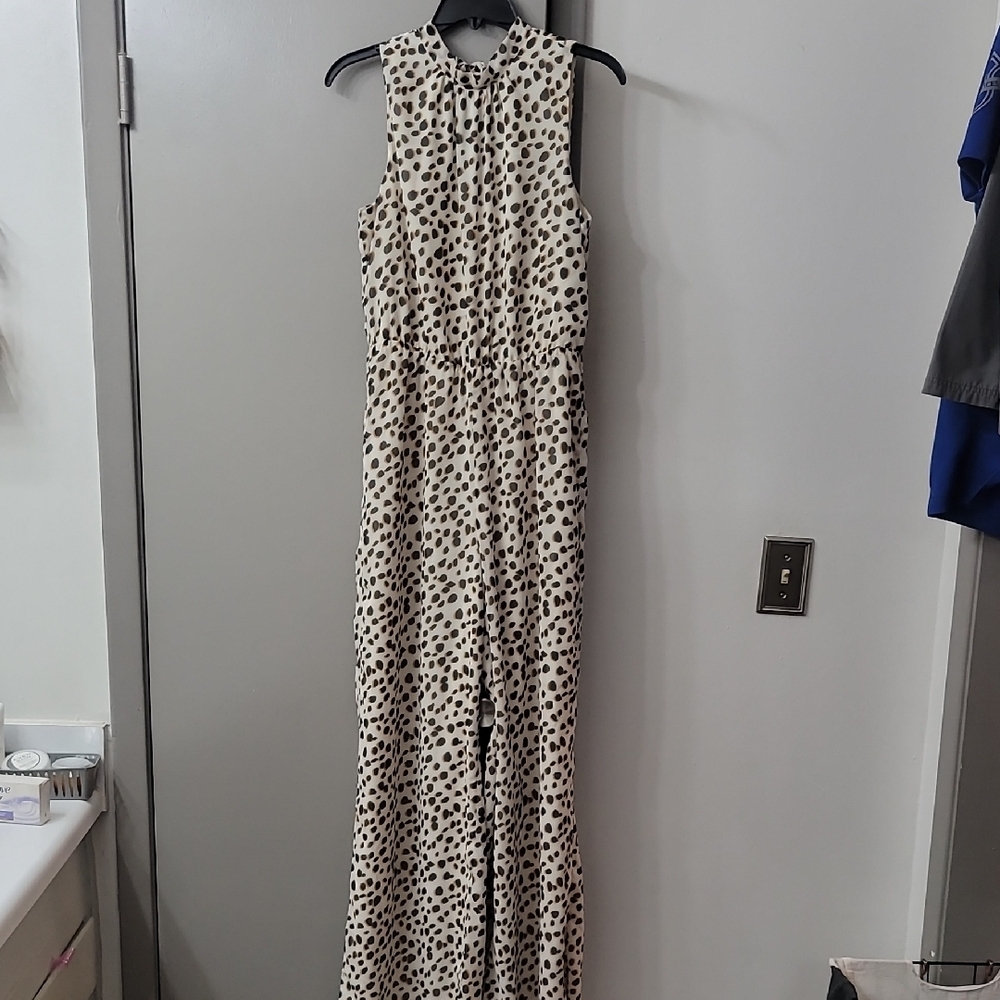 Elegant Black and White Polka Dot Jumpsuit